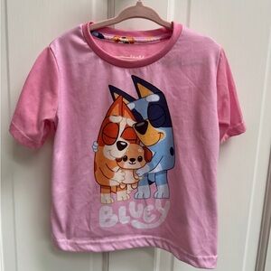 Bluey Girls Size 5 Bluey Bingo Kids Pink Short Sleeve Pajama Top Shirt